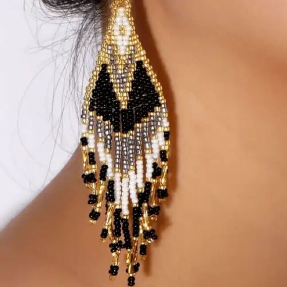 Tassel drop earrings M878 - Picture 2 of 5